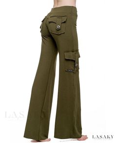 Lasaky - Flared Pants with Convenient Drawstring Pockets Flared Pants, Pocket Pants, Drawstring Waistband, Estilo Casual, Lounge Pants, Pocket Detail, Pocket Design, Flare Pants, Slow Fashion