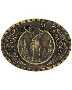 Montana Silversmiths Heritage Outdoor Series Wild Stag Carved Belt Buckle, Gold Country Belt Buckles, Deer Tracks, Cowgirl Belts, Wild Deer, Deer Stand, Cowboy Belt, Western Belt Buckles, Relief Sculpture, Western Belts