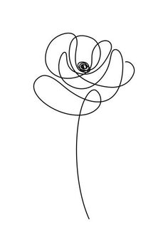 a single line drawing of a flower