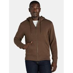 Zip up, go and stay warm with this George Men's High Pile Fleece Lined Jacket with Hood from George. A convenient, comfortable piece to add to your outerwear collection for in-between days and nights. Layer it over your favorite tee or shirt and pair it with jeans or joggers for a complete cool-casual style. Only at Walmart. Color: Brown.  Gender: male.  Age Group: adult. Winter Sports Brown Sweatshirt, Casual Brown Fleece Jacket, Casual Brown Hooded Jacket For Outdoor Activities, Mens Fleece Jacket, Fleece Lined Jacket, Jacket With Hood, Mens Fleece, Big Men, Line Jackets