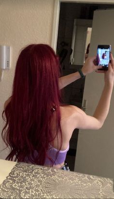 Dark Red To Light Red Hair, Light Red Hair, Cherry Hair Colors, Red Hair Looks, Wine Red Hair, Red Hair Inspo, Wine Hair, Easy Hairstyles For Thick Hair