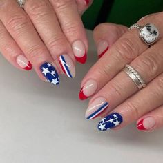 Red, White, and Beautiful: 20+ Festive 4th of July Nail Designs - Colors and Tips Olympic Nails, 4th Of July Nail Designs, July Nail Designs, Patriotic Nails Design, 4th Of July Nail, Nailinspo Nailart, Long Gel Nails, America Nails, Patriotic Nails