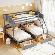 Bunk Bed With Drawers, Triple Bed, Triple Bunk Beds, Triple Bunk Bed, Triple Bunk, Bunk Beds With Drawers, Wooden Bunk Beds, Two Twin Beds, Twin Bunk Bed