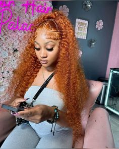 Ginger Deep Wave Wig, Orange Lace Front Wig, Deep Wave Wig, Catty Noir, Dyed Hair Inspiration