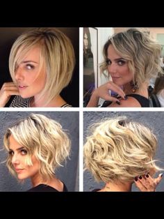 Super Cute Ways to Curl Your Bob, Curly Bob Hair Cuts Designs Graduated Bob Hairstyles, Kort Bob, Brunette Balayage, Layered Hairstyles, Popular Haircuts, Bob Hair, Short Wavy, Haircut And Color