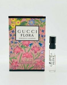 Vial Sample Spray on Card Gucci Flora Gorgeous Gardenia, Gucci Pattern, Flora Gucci, Gucci Nails, Red Liquid Lipstick, Natural Spf, Gucci Flora, Lovely Perfume, Sandalwood Fragrance