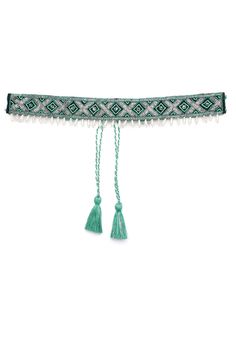 Buy Geometric Bead Work Waist Belt in Turquoise & Silver Online Bohemian Adjustable Belt For Festivals, Adjustable Bohemian Belt For Festivals, Bohemian Fabric Belt For Festivals, Adjustable Belts For Summer Festival, Adjustable Bohemian Fabric Belt, Saree Waist Belt, Hip Belts, Belt Store, Peacock Theme