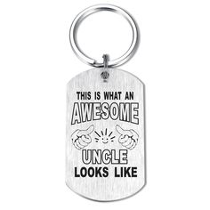 this is what an awesome uncle looks like dog tag keychain - stainless steel