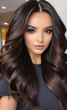 Stunning Chocolate Brown Hair: Trendy and Beautiful Blue Hair Balayage, Botox Tips, Brown Hair Olive Skin, Dark Brown Hair Color Ideas, Hair Color Ideas For Brunettes Short, Chocolate Balayage, Espresso Hair Color, Melena Bob, Timeless Hair