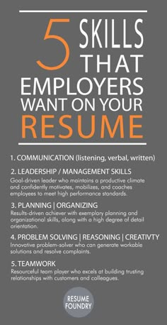 the five skills that employees want on their resume are great for any job or career