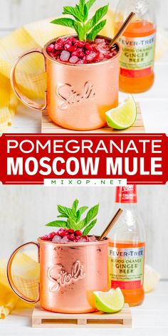 This Pomegranate Moscow Mule is a spin on the classic! With a vibrant color and a spicy touch, it's an alcoholic Christmas drink no one will be able to resist. Check out some variations you can try for a New Year cocktail recipe! Easy Christmas Drink Recipes, Pomegranate Moscow Mule, New Year Cocktail, Fun Christmas Cocktails, Christmas Themed Drinks, Easy Christmas Drinks, New Years Eve Drinks, Christmas Cocktails Easy, Festive Holiday Drinks