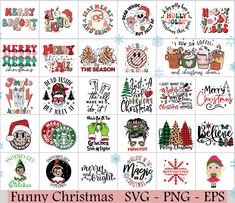 the christmas svg bundle includes many different designs