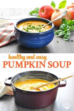 healthy and easy pumpkin soup in a bowl