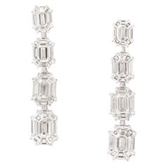 The perfect pair of "WOW" drop earrings. 5.22 carats of special cut F color VS clarity diamonds. 18k white gold. The combination of different cuts give these earrings a special sparkle. 1.5 inch length Please contact us for additional information and photos. A wonderful gift! Illusion Design, Earrings For Sale, Round Brilliant Cut Diamond, Brilliant Cut Diamond, Emerald Cut, Round Brilliant, Perfect Pair, Diamond Bracelet, Jewelry Earrings Dangle