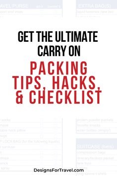 the ultimate guide to packing tips and checklists for your travel bag or backpack