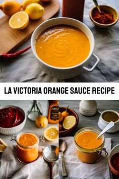 La Victoria Orange Sauce is a delicious and tangy condiment that can be used to add flavor and zest to a variety of dishes. It is a vibrant orange color and Stuffed Anaheim Peppers, Canning Crushed Tomatoes, Canning Diced Tomatoes, Sour Taste, Cooking Pan, Chicken Marinades, Fresh Tomatoes