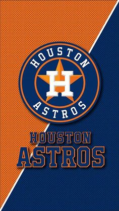 the houston astros logo on an orange and blue background