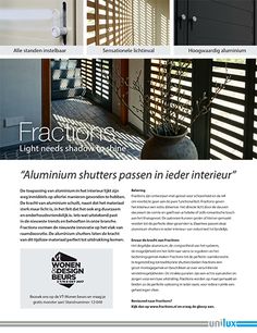 the front page of a website for aluminium shutters