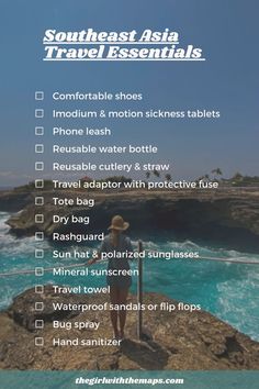 backpacking se asia packing list Travelling Asia, Long Haul Flight Essentials, Bad Sunburn, Backpacking Essentials, Flight Essentials, Solo Travel Tips, Long Haul Flight, Trip Essentials, Travel Tips And Tricks