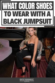 Styling a chic black jumpsuit? Dive into this pin for killer tips on 'What Color Shoes to Wear with a Black Jumpsuit.' From classic combos to bold contrasts, discover the perfect shoe hues to elevate your outfit game! #BlackJumpsuit #ShoeStyleTips #shoegame #shoecolor #Stylingtips #Jumpsuit #jumpsuitstyle Black Jumpsuit Accessories, Black Jumper Outfit, Formal Black Jumpsuit, Dressy Jumpsuit Wedding, Jumpsuit With Jacket, Black Leather Jumpsuit, Coktail Dress