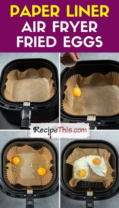 how to make paper liner air fryer fried eggs in a pan with the instructions