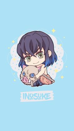 an anime character with blue hair and green eyes holding a small animal in her arms