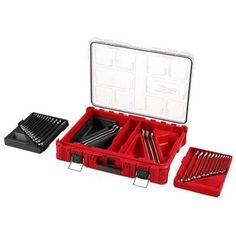 an open tool box with tools in it