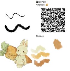 an image of a rabbit with carrots on it's back and qr code next to it