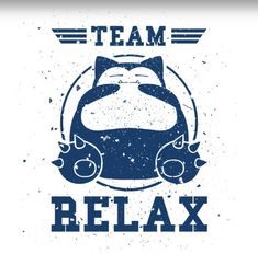 a t - shirt that says team relax with an image of a raccoon