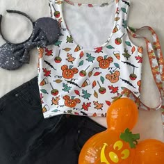 Disney Halloween Mickey Pumpkin Boo To You Crop Top for Disney World Outfits Disneyland Outfits Disney Crop Top, Halloween Disney World Outfits, Candy Corn Outfit, Cute Disney Outfits Summer, Disney Crop Tops, Disney Halloween Outfits Women, Disney World Halloween Outfit, October Disney Outfits, Disney World Outfits Fall