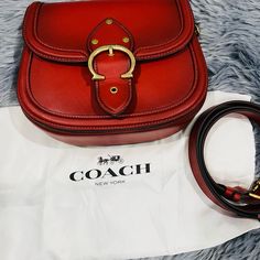 Very Nice With No Issues, Metals And Zippers Are In Good Shape, No Signs Of Worn Out Bags Coach, Coach Bag, Coach Bags, Leather Bag, Bag Lady, Zipper, Signs, Leather, Red