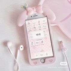 an iphone with a pink mouse on it