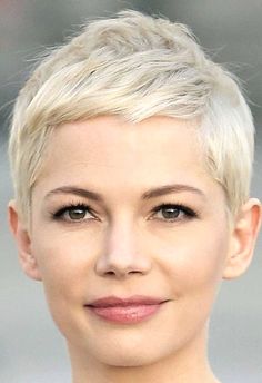 Ice Blonde Pixie, Ice Blonde Pixie Haircut, Michelle Williams Pixie, Cute Pixie Haircuts, Chemo Hair, Really Short Hair