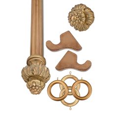 an assortment of decorative items on a white background