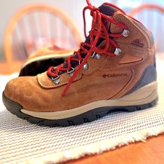 Purchased At An Outdoor Shop In Vt. Wore Once And They Are Unfortunately Too Small. Basically Brand New! No Signs Of Wear. Functional Brown Lace-up Hiking Boots, Brown Round Toe Walking Shoes For Adventure, Brown Walking Shoes With Round Toe For Adventure, Brown Walking Shoes Round Toe For Adventure, Brown High-top Walking Shoes For Adventure, Brown Waterproof Boots With Round Toe For Outdoor Activities, Brown Ankle-high Hiking Boots For Walking, Brown Walking Shoes With Laces For Outdoor Activities, Brown Hiking Boots With Laces For Adventure