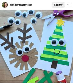 the paper plate christmas tree is made to look like a reindeer's head and nose