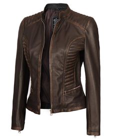 Women's Biker Leather Jacket
This ruboff moto leather jacket is a go-to wardrobe for fashion-oriented women. Manufactured by giving complete attention to detail with real lambskin leather and soft skin-friendly polyester lining which ensures comfort, durability, and extra warmth due to the polyester lining.

So, with this luxury, this leather jacket will give you a little different look from your regular wardrobe and lets you feel good. Its features include front pockets, zipper cuffs, and an upright collar..

It's very stylish, fashion-oriented & comfortable. Peplum Leather Jacket, Asymmetrical Leather Jacket, Maroon Leather Jacket, Cafe Racer Leather Jacket, Moto Leather Jacket, Varsity Jacket Women, Distressed Leather Jacket, Pink Leather Jacket, Cafe Racer Jacket