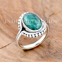 Indian Emerald Ring Handmade Ring, 925 Sterling silver Ring, Bohemian Ring Rope ring Gift, Statement ring, Beaded Ring, Gift For her Handmade item Materials: Silver, Stone Gemstone: Emerald Gem color: Green  Band color: Silver Style: Boho & hippie Can be personalized Description Indian Emerald Silver Ring, Gemstone Emerald, Silver Jewelry,925 Sterling Silver Ring Indian Emerald Jewelry, Silver Ring, Christmas Gift You will receive a Ring like the one in the pictures This Ring have 925 Stamp Suitable for use in everyday situations, or can also be used as a gift. Unique design will make a special attraction for the wearer. I make my jewelry with passion and love. The perfect gift for a Special occasion Wholesale Orders Accept on Wholesale Price All Pieces Have 925 Stamp *IndiaSilverShop is t Ring Indian, Rope Ring, Rope Rings, Emerald Gem, Bohemian Ring, Beaded Ring, Bohemian Rings, Unique Jewelry Designs, Emerald Jewelry