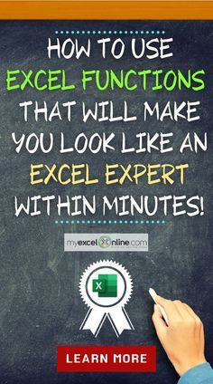 someone writing on a blackboard with the words how to use excel functions that will make you