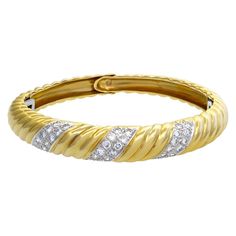 ESTIMATED RETAIL: $6,940 YOUR PRICE: $4,620 - Diamond bangle with approximately 1.80 carats in G-H color VS clarity roun cut diamonds set in 18k yellow gold. Fits 5.5"- 5.75" wrist size. Modern Bangle, Brown Diamonds, Modern Bracelets, Pearl Bangle, Baby Yellow, Diamond Bangle, Brown Diamond, Akoya Pearls, Modern Jewelry