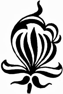 a black and white drawing of a flower