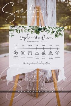 an easel with a sign on it that says, southern wedding date and location