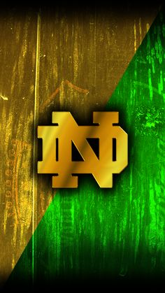 the letter n is in gold and green