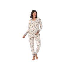 Keep it casual and comfy with this maternity pajama set from Cuddl Duds. FEATURES 2-piece set includes: henley top & pants Henley: 6-button placket, long sleeves, rounded hem, side seam ruching Pants: under-belly fitting elastic waistband, 2-pocket Soft & cozy jersey construction UnlinedFIT & SIZING 9-in leg. opening Midrise sits on the high hip Banded leg openingFABRIC & CARE Polyester, spandex Machine wash and tumble dry low Imported Size: S-Mat. Color: Cream Coffee. Gender: female. Age Group: Maternity Pajama Set, Maternity Pajamas, Top Band, Cuddl Duds, Womens Maternity, Sleep Set, Henley Top, Plus Size Pregnancy, Pajama Top