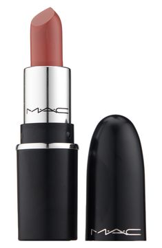 What it is: A mini lipstick with a silky matte formula that delivers 12 hours of full-coverage color and eight hours of moisture.What it does: M·A·C's iconic lipstick has been maxed out to give lips more with a silky matte finish and good-for-lips formula that looks richer, feels better and lasts longer. The formula offers full-coverage, pigment-rich payoff in a wide range of artist-approved shades. The creamy blend of coconut oil, organic shea butter and organic cocoa butter conditions and nour Mac Make Up, Dream Vanity, Mac Lipstick Shades, Mauve Lipstick, Lipstick Mac, Mini Lipstick, Wishlist 2024, Velvet Teddy, How To Look Rich