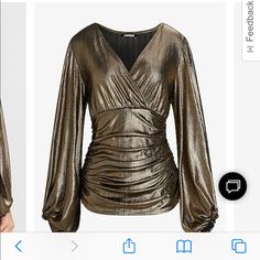 Brand New With Tags. Never Worn. Disco Event, Gold Shirts, Rose Gold Clothes, Long Sleeve Corset Top, Black Color Palette, Evening Blouses, Sleeveless Peplum Top, Sleeveless Knit Top, White Sleeveless Blouse