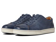 Born Allegheny II - Men's Shoes : Navy Full Grain : Top off any outfit with easy style in the Born Allegheny II sneakers. Low top cut. Padded collars. Lace up closures. Logo embossed on side of heels. Removeable insoles. Round toe silhouette. Leather uppers. Man-made linings, insoles, and outsoles. Imported. Measurements: Weight: 13 oz Product measurements were taken using size 9, width M (D). Please note that measurements may vary by size. Weight of footwear is based on a single item, not a pai Custom Leather Lace-up Sneakers With Ortholite Insole, Casual Custom Low-top Sneakers With Removable Insole, Casual Low-top Custom Sneakers With Removable Insole, Casual Wingtip Sneakers With Ortholite Insole, Low-top Walking Sneakers With Stitched Sole, Gentleman Shoes, Easy Style, Sneakers Men Fashion, Men Fashion