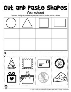 cut and paste shapes worksheet for kids to practice their skills in the classroom