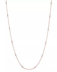 Bloomingdale's - Diamond Station Necklace in 14K Rose Gold, .30 ct. t.w. - 100% Exclusive Delicate Rose Gold Diamond Necklace With Rose Cut, Delicate Rose Gold Diamond Necklace With Rose Cut Diamonds, Elegant Diamond Station Necklace With Cable Chain, Dainty Rose Gold Diamond Necklace With Rose Cut, Fine Jewelry Rose Gold Diamond Necklace With Delicate Chain, Delicate Rose Gold Diamond Necklace With Single Cut Diamonds, Classic Rose Gold Diamond Necklace With Rose Cut, Classic Rose Gold Diamond Necklace With Rose Cut Diamonds, Rose Gold Diamond Necklace With Cable Chain