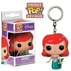 the little mermaid keychain has an ariel in it's box and is ready to